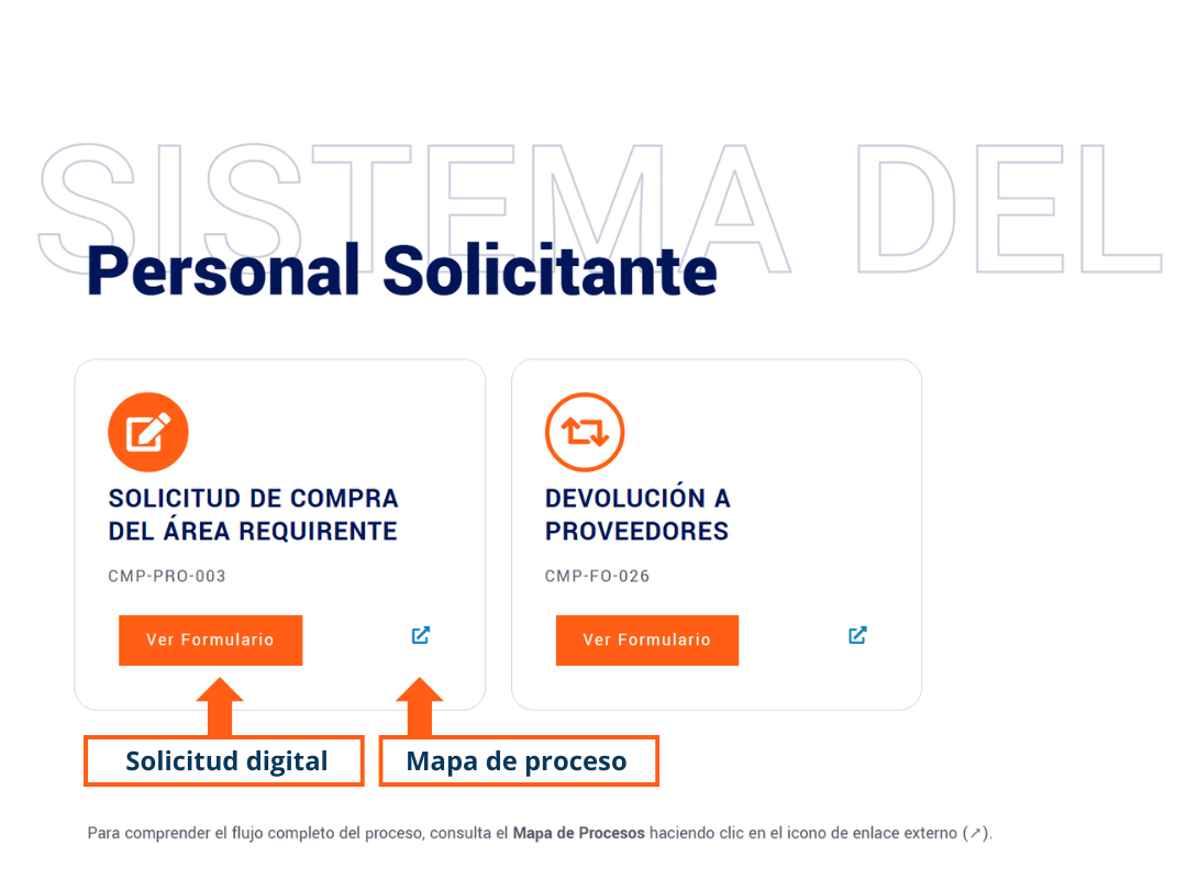 solicitud de compra solicitante