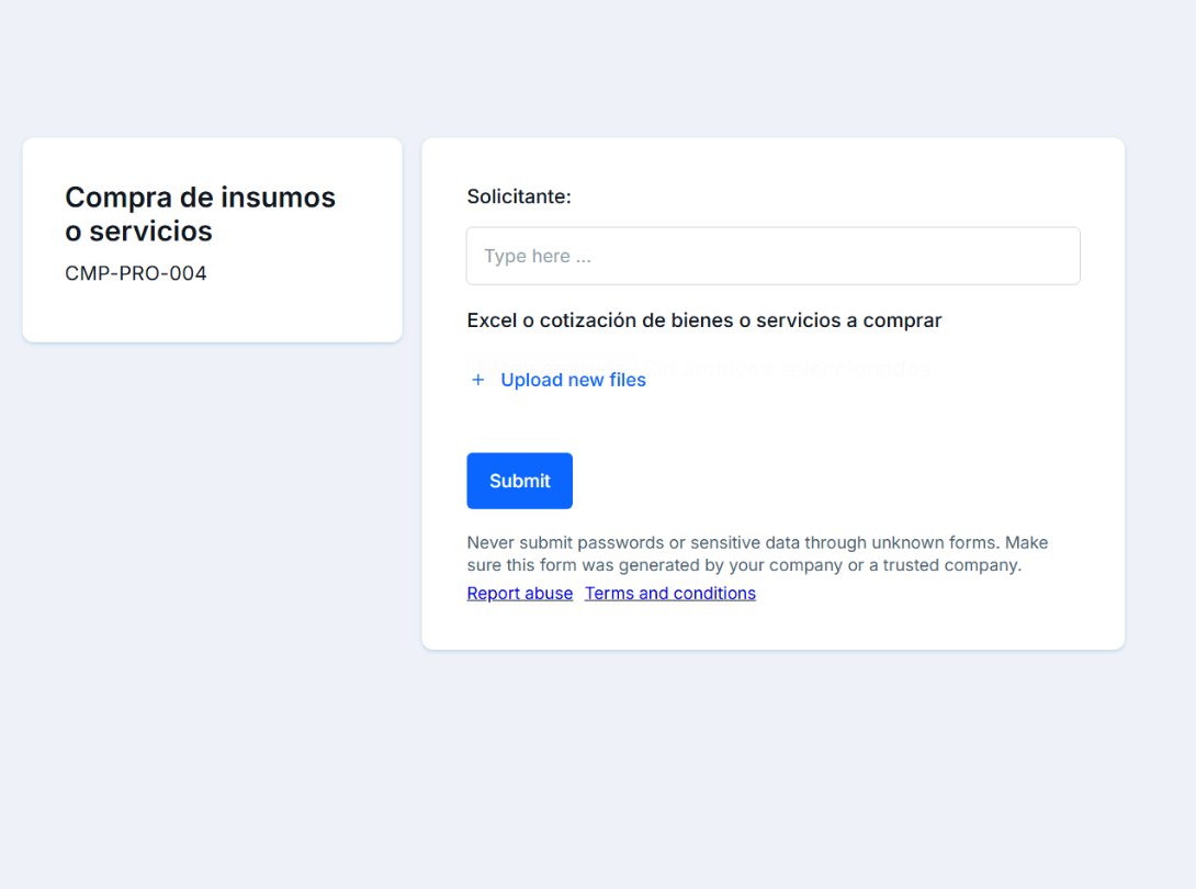 solicitud de compra