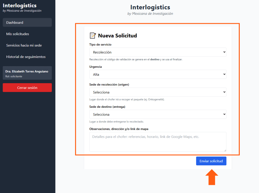 formulario de solicitud